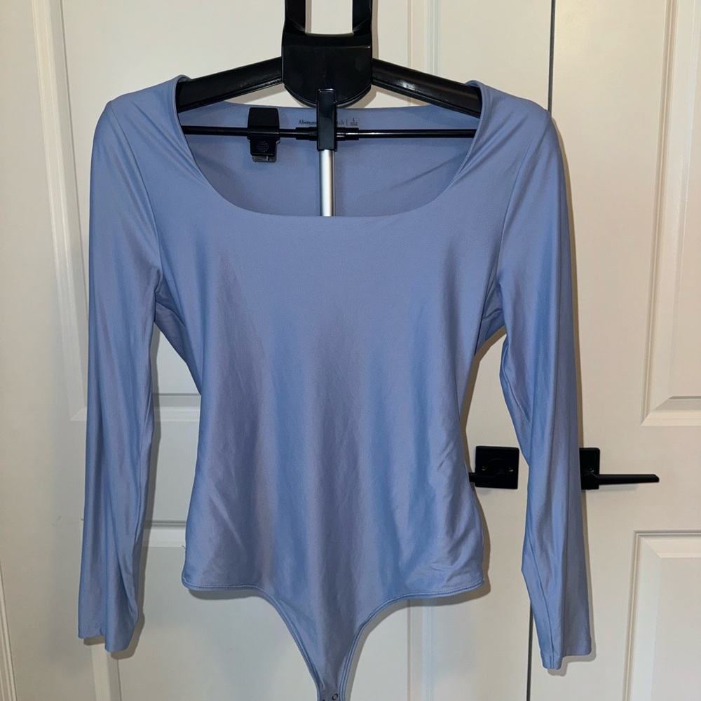 Abercrombie & Fitch Lavender Soft Matte Seamless Long Sleeve Bodysuit , Large